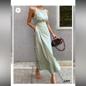 NWT Cotton Linen Wrap sleeveless beach dress